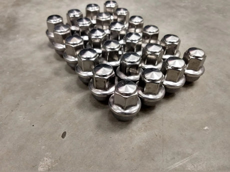 (24) 14x1.5 OEM Ford lug nuts polished F-150 Expedition OE 2015-2026 Texas Truck Tire