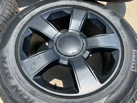 20" Chevy Silverado Tahoe OEM Replica wheels rims black 5651 Texas Truck Tire