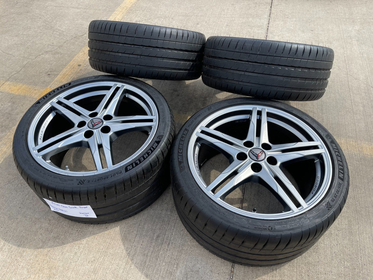 19" + 20" Chevy Corvette Z06 C8 OEM FORGED 94027 94028 wheels rims 2024 2026 Texas Truck Tire