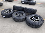 17" Jeep Wrangler Rubicon OEM 95730 9327 wheels rims Gladiator FALKEN MT 33" NEW Texas Truck Tire