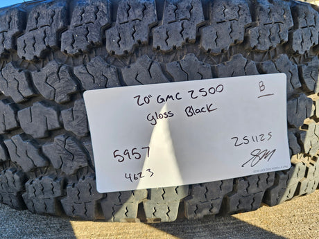 20" GMC Sierra Chevy 2500 OEM 5957 BLACK DIAMOND wheels rims 2024 2025 GOODYEAR Texas Truck Tire