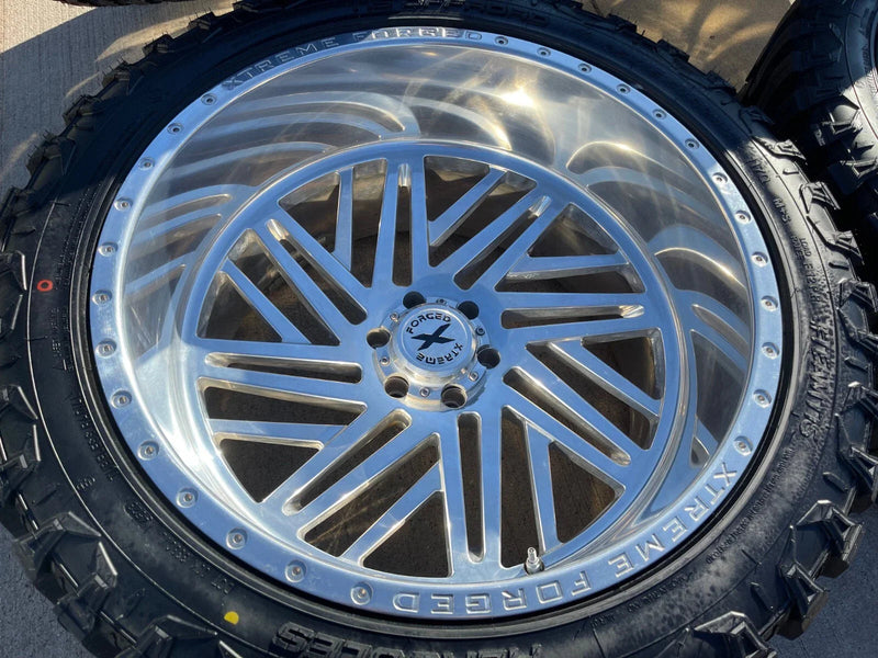 24x14 Xtreme Forged 009 wheels rims Chevy RAM 1500 Tacoma -76 6x139 6x5.5 35" Texas Truck Tire