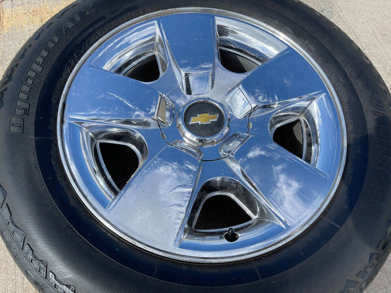 20" Chevy Silverado Tahoe Suburban chrome OEM 5417 wheel rim tire Texas Truck Tire