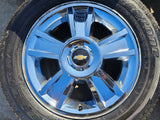20" Chevy Silverado Tahoe Suburban chrome OEM 5416 wheels rims tires Texas Truck Tire