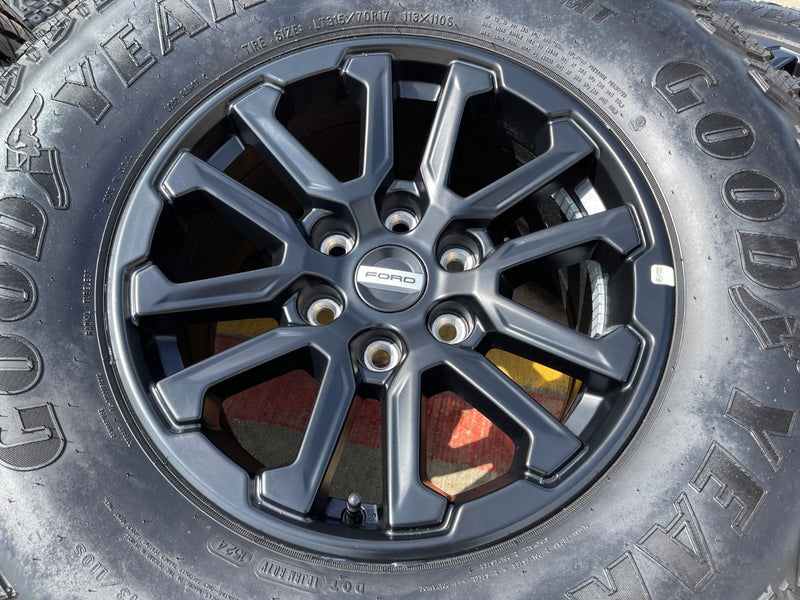 (5) 17" Ford F-150 Raptor OEM 10611 rims wheels Bronco tires GOODYEAR 35" Texas Truck Tire