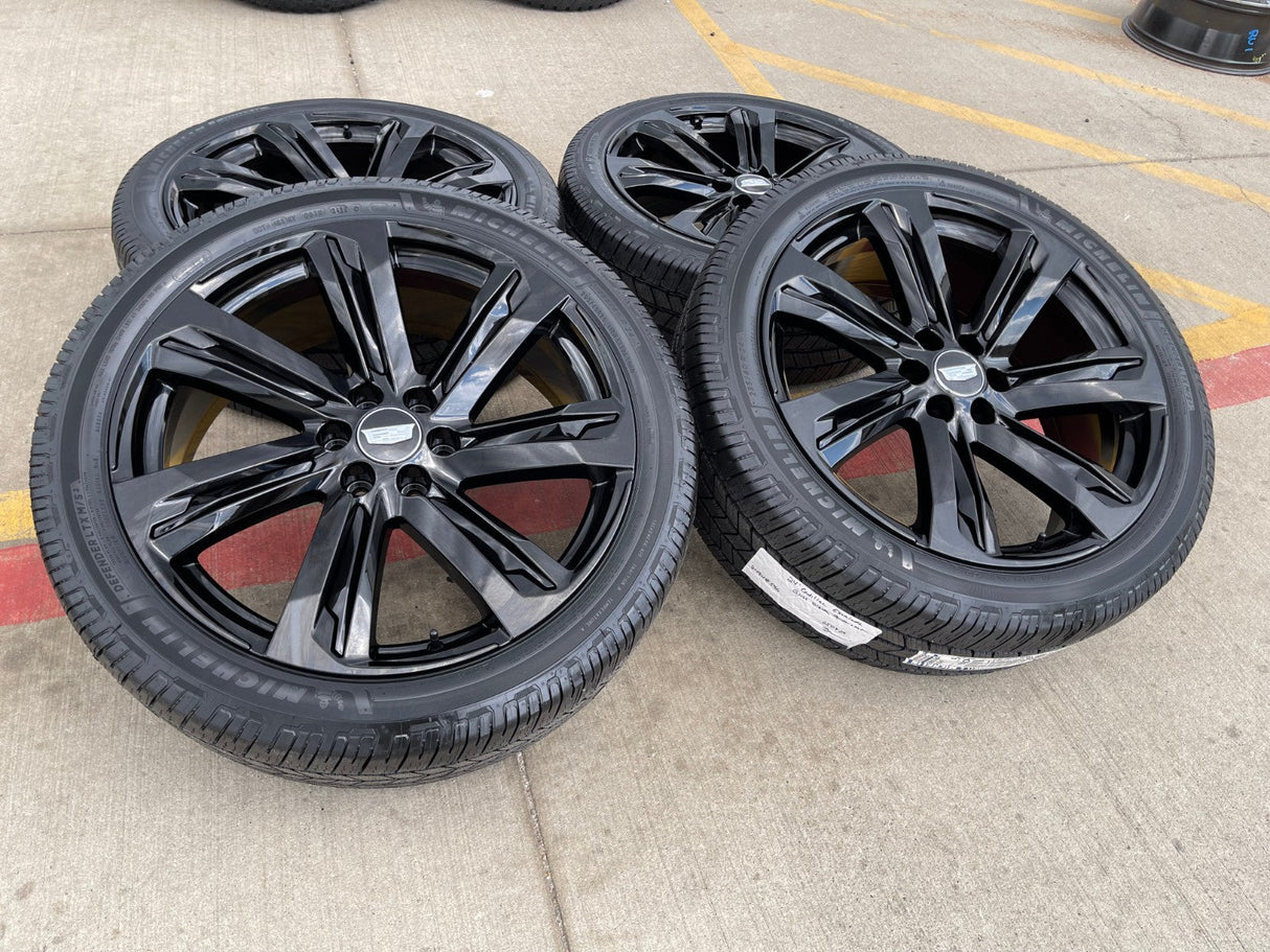 24" Cadillac Escalade V OEM wheels rims black tires 2024 2025 2026 NEW MICHELIN Texas Truck Tire