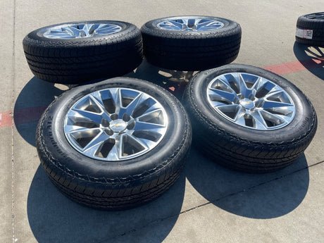 20" Chevy Tahoe Silverado LTZ 5920 OEM wheels rims Yukon HANKOOK A/T2 NEW Texas Truck Tire