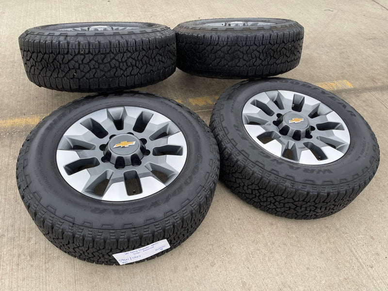 20" Chevy Silverado GMC Sierra AT4 2500 3500 OEM 5960 5947 wheels rims GOODYEAR Texas Truck Tire