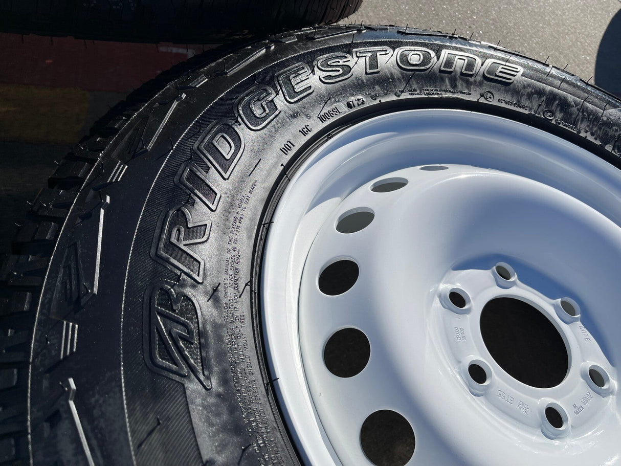 17" INEOS Grenadier OEM steel wheels rims WHITE tires 2024 2025 2026 NEW Texas Truck Tire