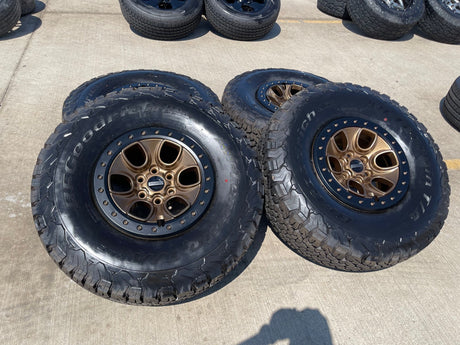 17" Ford F-150 Raptor OEM BEADLOCK rims wheels BRONZE 10459 95210 BFG 37" NEW Texas Truck Tire