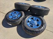 18" Dodge Ram 2500 3500 STEEL chrome OEM 2473 wheels rims CONTINENTAL Texas Truck Tire