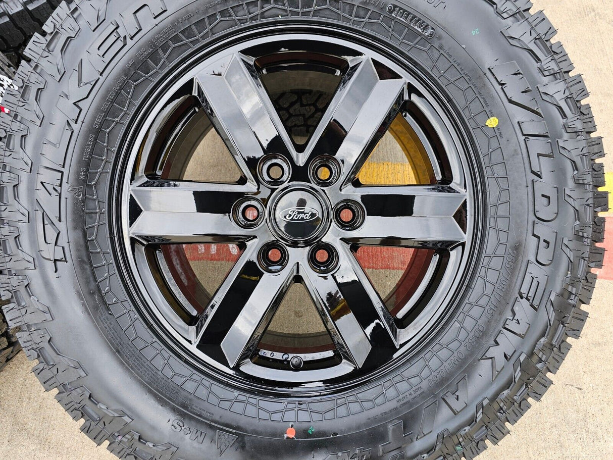 17" Ford F-150 OEM black Tremor rims wheels tires 10339 A/T4 2024 2025 2026 NEW Texas Truck Tire