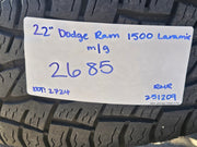 22" Dodge Ram 1500 OEM LIMITED Laramie wheels rims 2685 GRAY 2022 2023 2024 2025 Texas Truck Tire