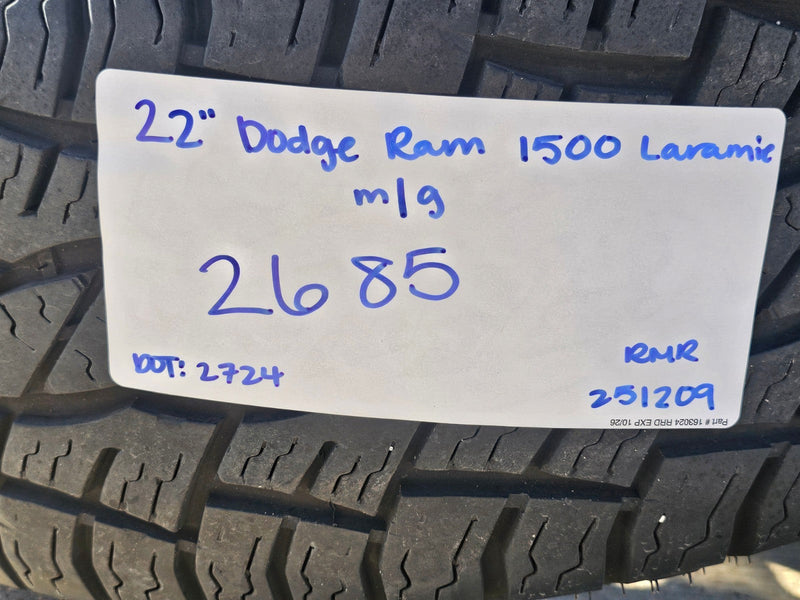 22" Dodge Ram 1500 OEM LIMITED Laramie wheels rims 2685 GRAY 2022 2023 2024 2025 Texas Truck Tire