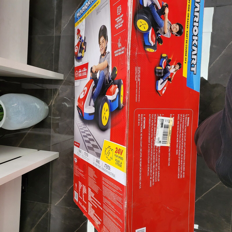 Super Mario Kart 24V Battery-Powered Ride-On Racer with 3 Speeds - Speeds Up to 8 MPH