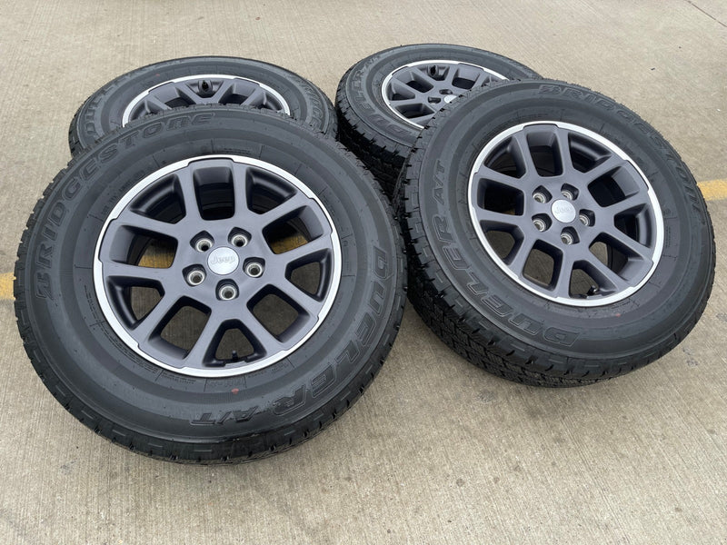18" Jeep Gladiator Overland OEM wheels rims Wrangler 9241 tires BRIDGESTONE A/T Texas Truck Tire