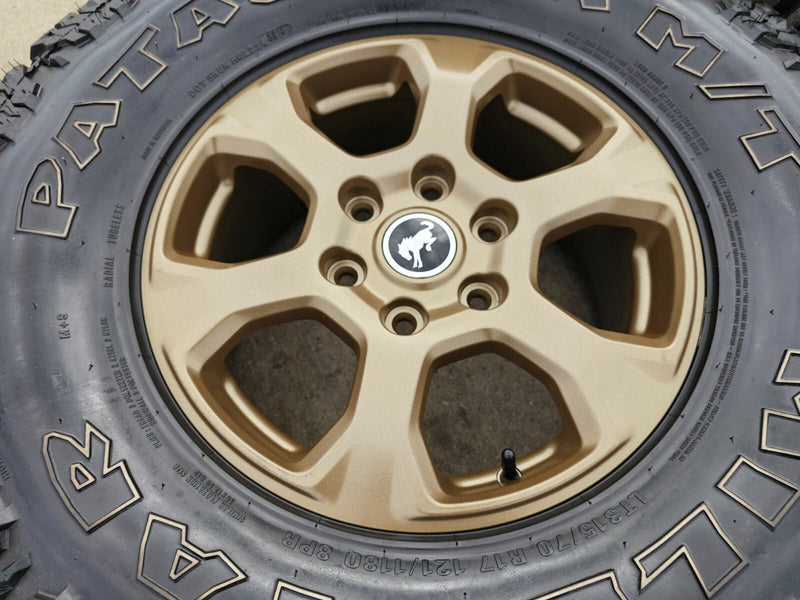 17" Ford Bronco 10384 OEM wheels rims BRONZE tires Ranger 35" M/T Texas Truck Tire