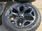 22" Dodge Ram 1500 OEM Laramie wheels LIMITED Gray 2685 2727 tires Texas Truck Tire