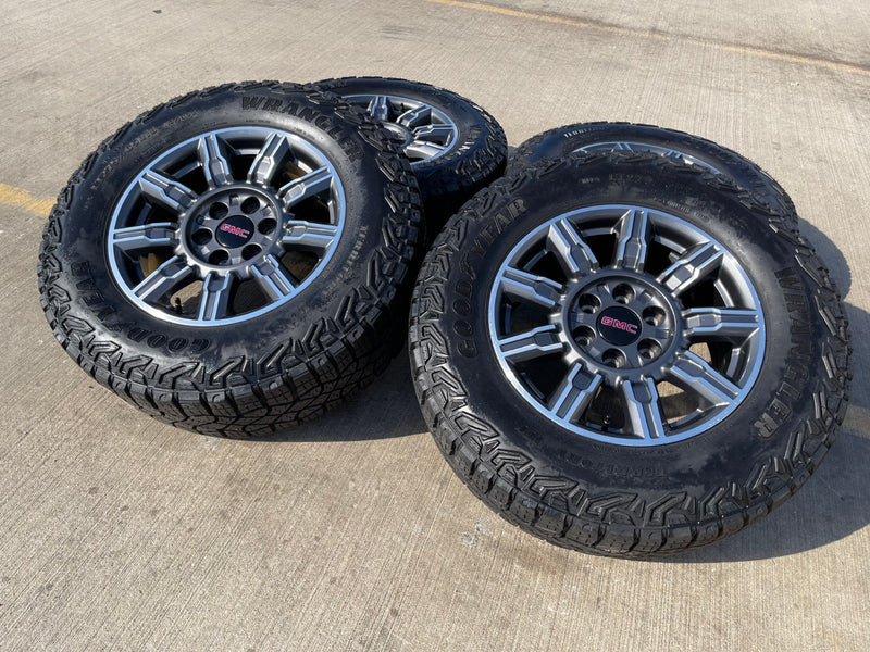 18" GMC Sierra AT4X Chevy Silverado OEM 14131 wheels rims 2024 2025 2026 Texas Truck Tire