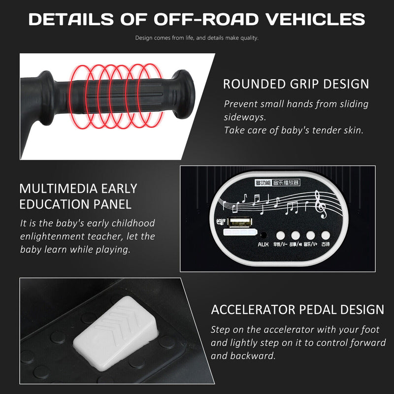 Electric ATV Ride-On Car with MP3 Player and LED Lights - 6V Battery Powered, 4-Wheeled Beach Cruiser