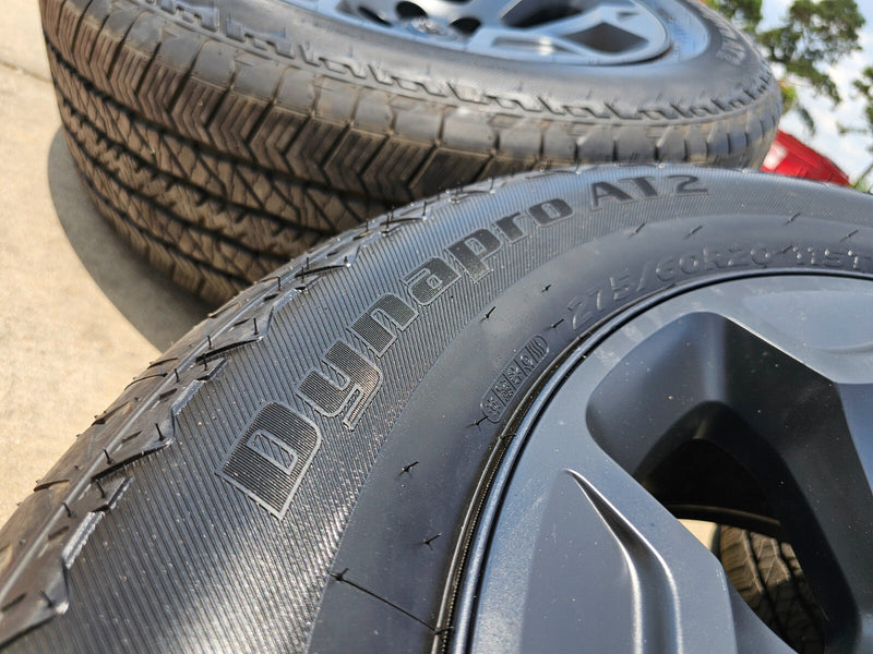 20" Dodge Ram 1500 OEM Laramie Black 2680 wheels rims tires HANKOOK A/T2 NEW Texas Truck Tire