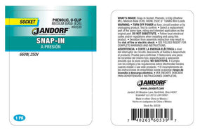 JANDORF Socket Snap In PHENOLIC U-CLIP Medium Base 60539 Jandorf