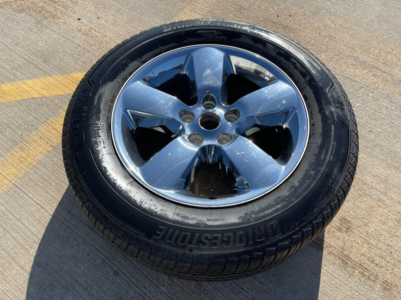 (1) 20" Dodge Ram 1500 OEM 2495 wheel rim chrome tire spare BRIDGESTONE Texas Truck Tire