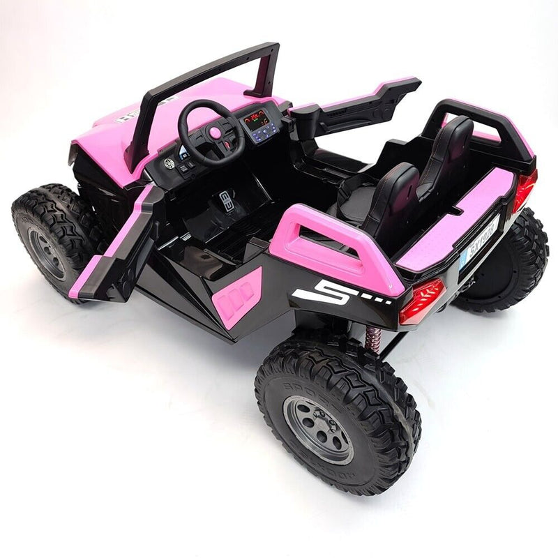 Pink 24V Children's Ride on Car 4×4 UTV Buggy with 2 Seats, Remote Control, and Bluetooth Connectivity
