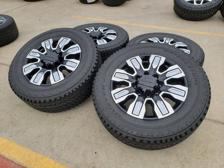 20" GMC Sierra DENALI ULTIMATE 2500 3500 OEM wheels rims 5958 14138 A/T tires Texas Truck Tire