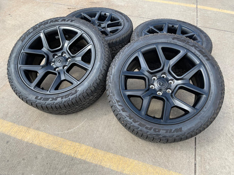 22" Dodge Ram 1500 OEM LIMITED Laramie wheels rims black 2725 2684 FALKEN AT NEW Texas Truck Tire