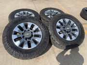 20" Chevy Silverado GMC Sierra AT4 2500 3500 OEM 5960 5947 wheels rims NITRO 35" Texas Truck Tire