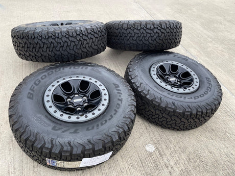17" Ford F-150 Raptor OEM BEADLOCK rims wheels 10459 95210 BFG KO2 37" tires NEW Texas Truck Tire