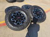 18" GMC Sierra AT4X Chevy Trail Boss 2500 OEM 14136 wheels rims GOODYEAR 35" NEW Texas Truck Tire