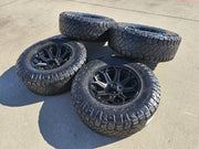 18x9 Fuel Siege D706 Jeep Sequoia black wheels rims -12 NITRO Texas Truck Tire