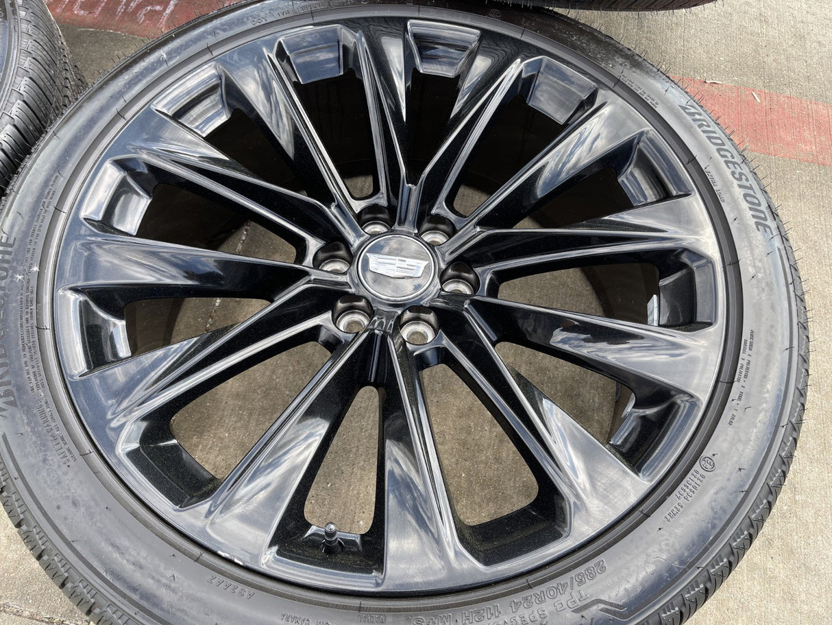 24" Cadillac Escalade V OEM ONYX wheels rims 2023 2024 2025 2026 BRIDGESTONE Texas Truck Tire