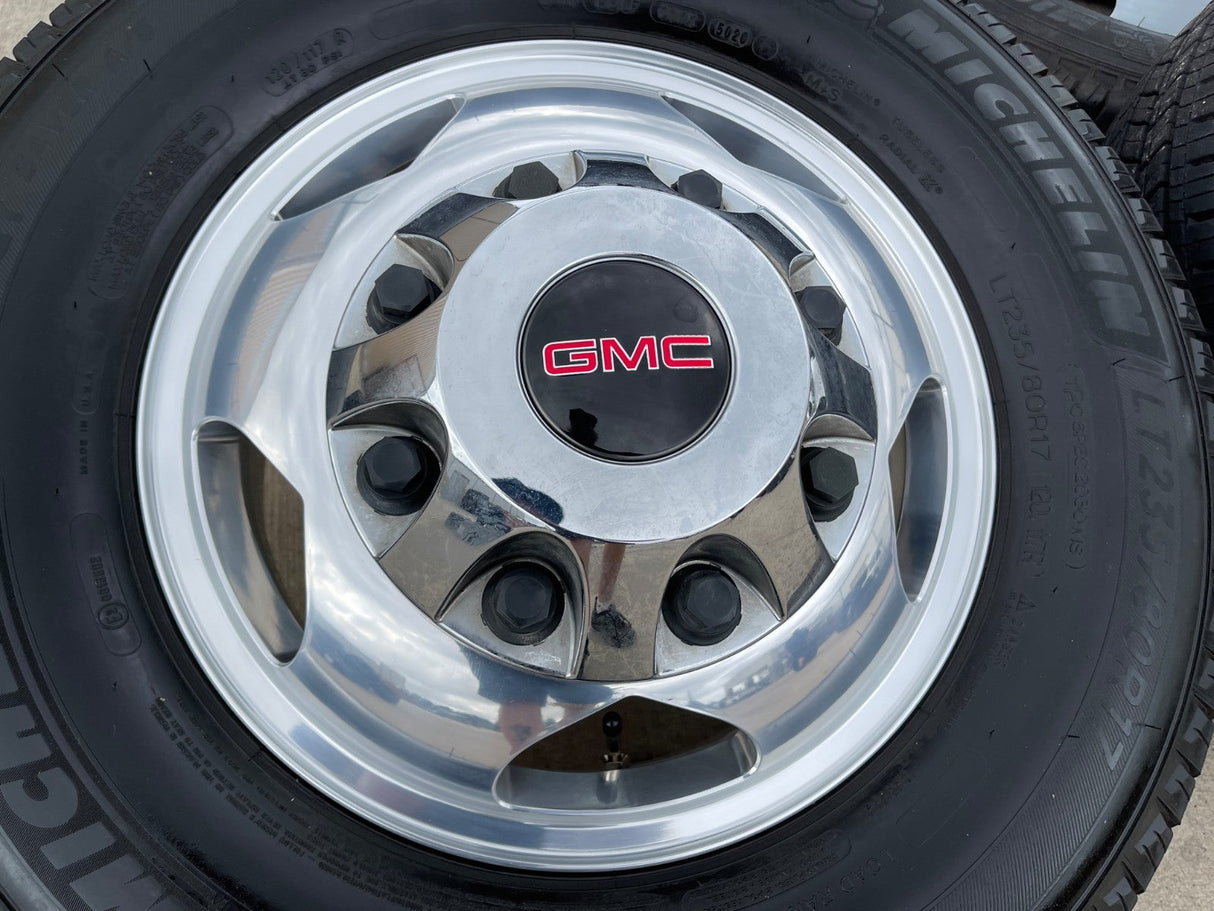 17" Chevy Silverado GMC Sierra 3500 Dually rims wheels OEM 5519 5520 MICHELIN Texas Truck Tire
