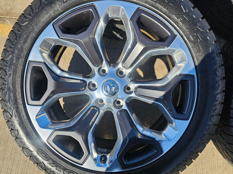 22" Dodge Ram 1500 OEM LIMITED Laramie wheels rims 2685 GRAY 2022 2023 2024 2025 Texas Truck Tire