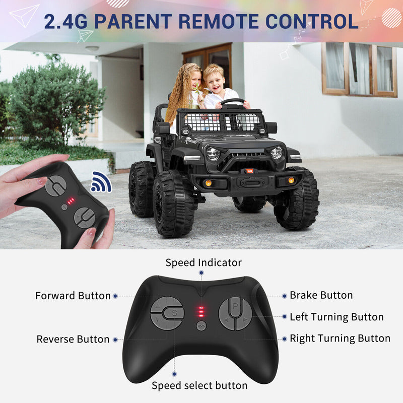 Kimbosmart 24V Electric Battery-Powered Children's Ride-On Vehicle Truck Featuring LED Lights, MP3 Player, and Bluetooth Connectivity