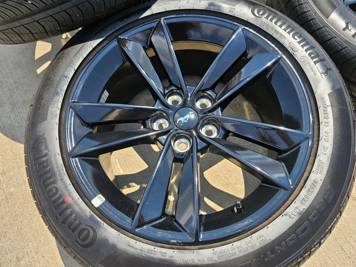 18" Ford Mustang GT OEM BLACK wheels rims PR3C-1007-BA tires 2024 2025 2026 NEW Texas Truck Tire