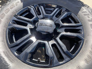 20" GMC Sierra Chevy 2500 OEM 5957 BLACK DIAMOND wheels rims tires BFG 37" Texas Truck Tire