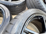 19" + 20" Chevy Corvette C8 OEM 14007 14008 wheels rims BLACK TPMS Texas Truck Tire