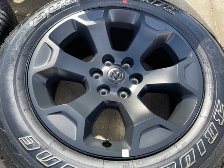 20" Dodge Ram 1500 OEM Laramie Black 2680 wheels rims tires 2024 2025 2026 NEW Texas Truck Tire