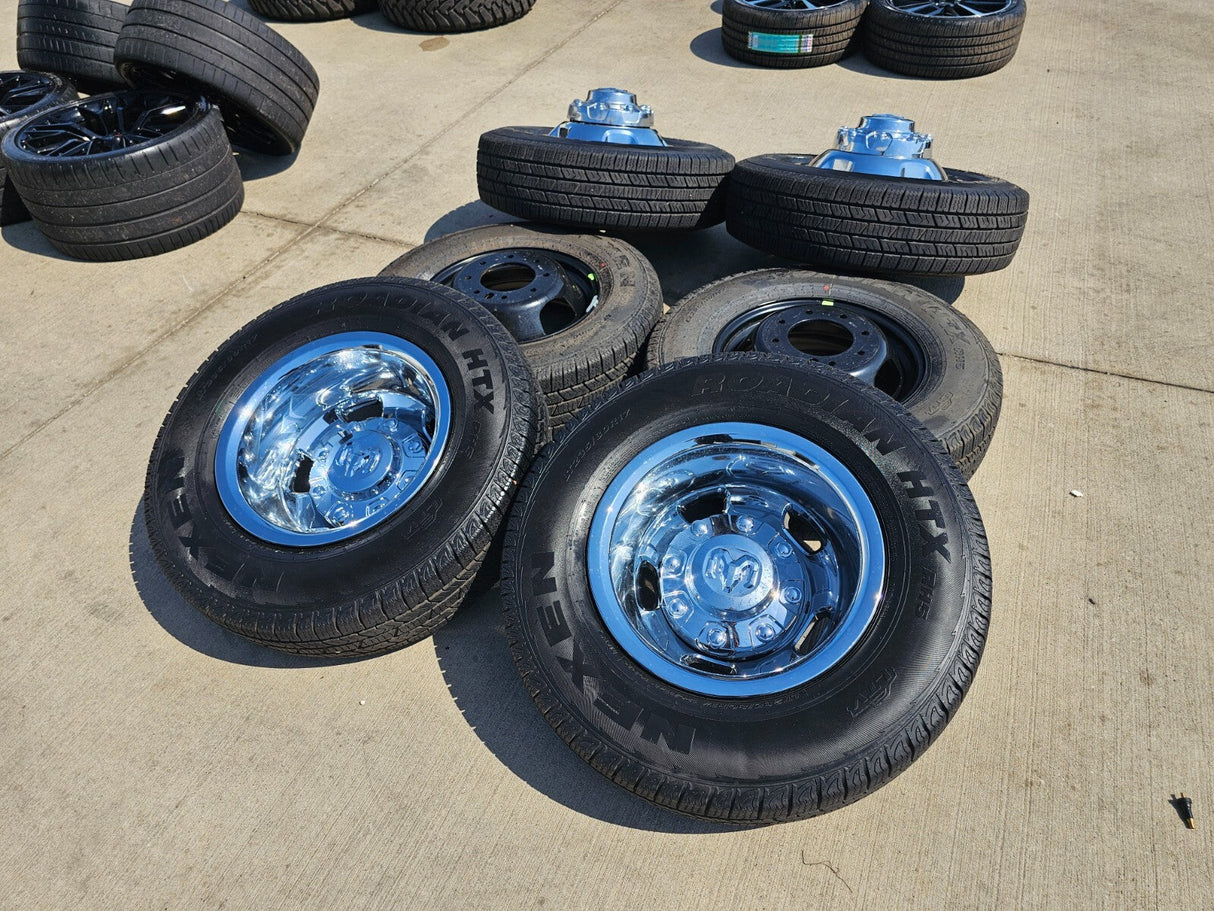 17" Dodge Ram 3500 Dually Laramie 8x200 wheels rims 2703 2704 OEM 2024 2025 NEW Texas Truck Tire