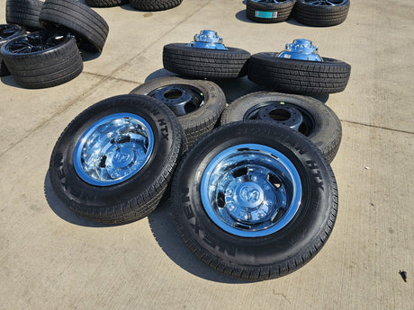 17" Dodge Ram 3500 Dually Laramie 8x200 wheels rims 2703 2704 OEM 2024 2025 NEW Texas Truck Tire