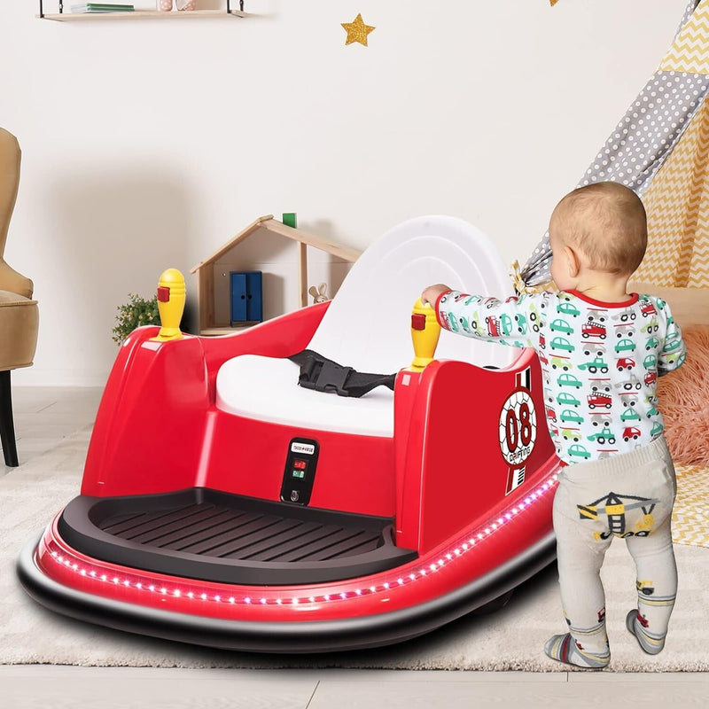 6V Electric Kids Ride-On Bumper Car with 360° Spin and Remote Control - Red Toddler Toy