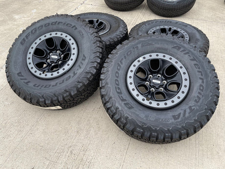 17" Ford F-150 Raptor OEM BEADLOCK rims wheels 10459 95210 BFG KO2 37" tires NEW Texas Truck Tire