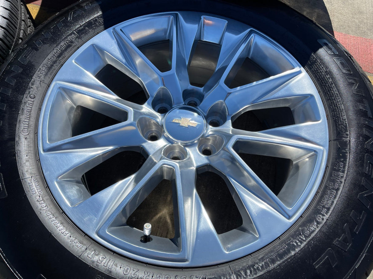 20" Chevy Tahoe Silverado LTZ 5920 OEM wheels rims Yukon 2025 2026 CONTINENTAL Texas Truck Tire