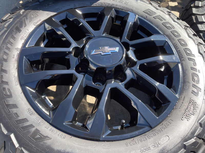 20" Chevy Silverado Trail Boss GMC AT4 2500 OEM 94030 wheels rims BFG KO3 Texas Truck Tire