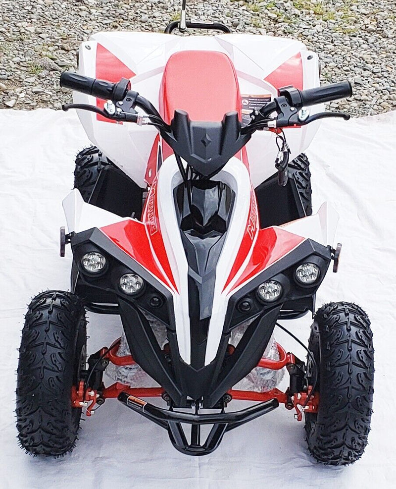 MotoTec E-Bully 36V 1000W Children's Electric ATV Quad Bike Off-Road Ride-On in White and Red