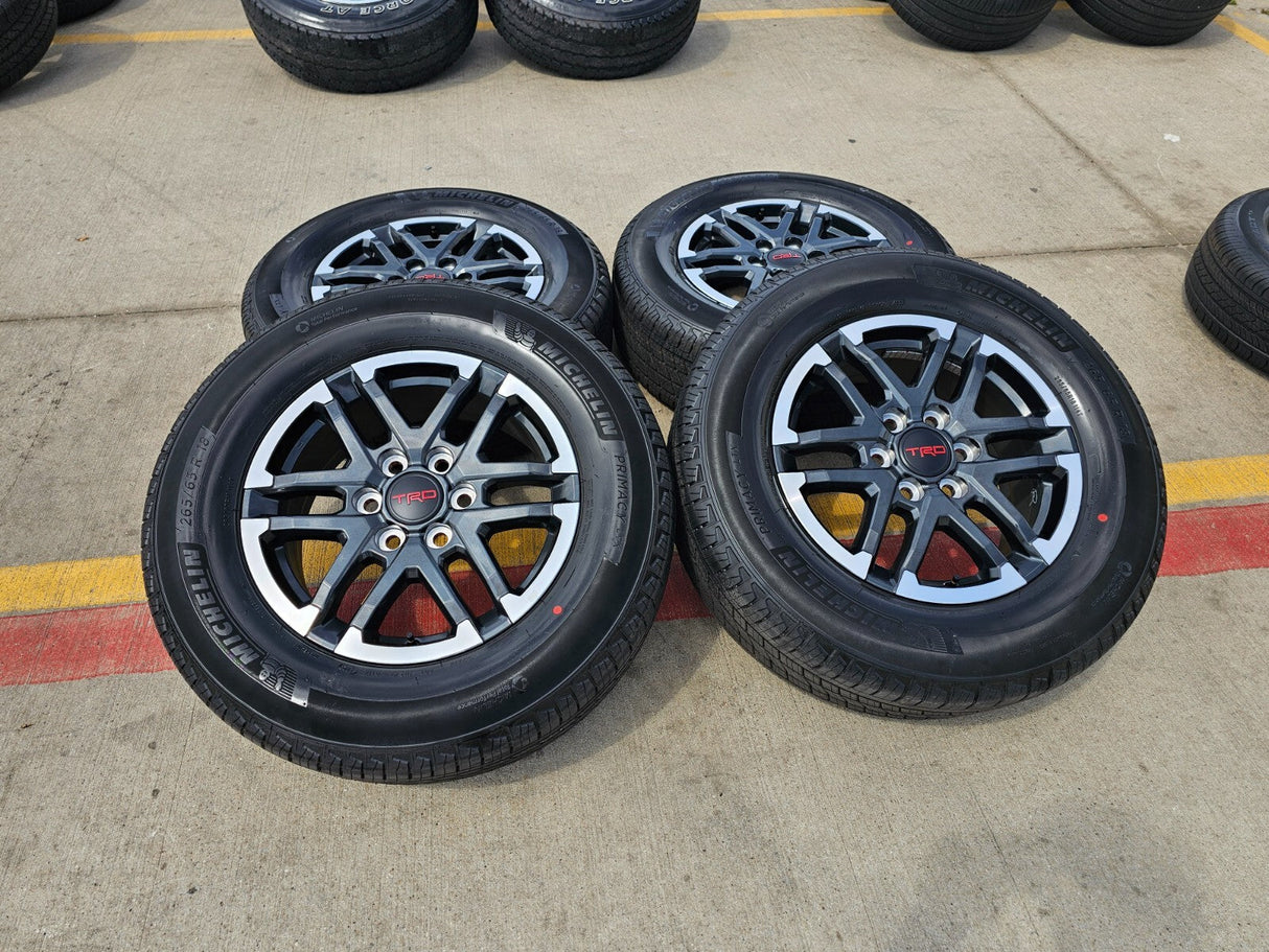 18" Toyota Tacoma TRD OEM black wheels rims tires 2024 2025 NEW Texas Truck Tire